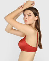 Isla & Evie Obvious Double Pushup Plunge Bra RED OCHRE / 34B